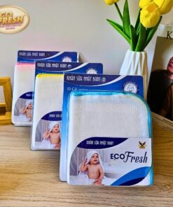 Khăn sữa Nhật Baby Eco Fresh – Bộ 10 chiếc, chất liệu cotton mềm mịn, thấm hút tốt, an toàn cho làn da nhạy cảm của trẻ sơ sinh. Màu sắc tươi sáng, dễ sử dụng và vệ sinh.