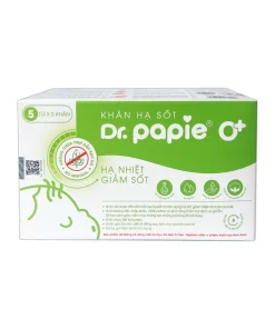 Khăn Hạ Sốt Dr.Papie 0+ | Hạ Nhiệt, Giảm Sốt Dịu Nhẹ Cho Trẻ Sơ Sinh, Không Tinh Dầu Bạc Hà