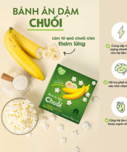Bánh ăn dặm vị Chuối Mămmy – Làm từ chuối chín thơm lừng, bổ sung Vitamin B6, tốt cho tiêu hóa và trí não bé