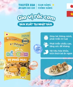 Gia vị rắc cơm Thuyền Xưa vị phô mai 19g – Sản xuất tại Nhật Bản, giàu canxi, muối hồng Himalaya, giúp bé ăn ngon và phát triển trí tuệ
