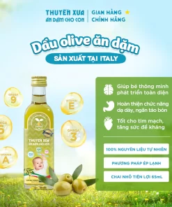 Dầu Olive Ăn Dặm Thuyền Xưa 65ml – Extra Virgin – Nguyên Chất Từ Ý – Bổ Sung Omega 3-6-9 & Vitamin A,E