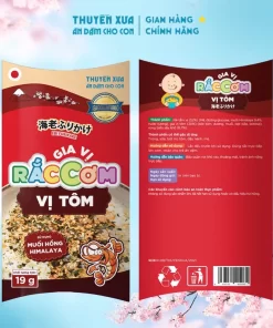 Gia vị rắc cơm Thuyền Xưa vị tôm 19g – Dành cho bé ăn dặm, giàu canxi, muối hồng Himalaya, không chất bảo quản