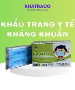 Khẩu Trang Y Tế Trẻ Em KHATRACO KID MASK – 4 Lớp Kháng Khuẩn, Ngăn Bụi, Dễ Thở, Dịu Nhẹ Cho Da Bé (Hộp Xanh Lá 50 Cái)