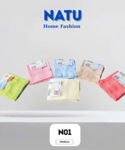 Khăn Lau Mặt Cotton NATU N01 – Mềm Mịn, Thấm Hút Tốt, Nhiều Màu Sắc – 29x50cm